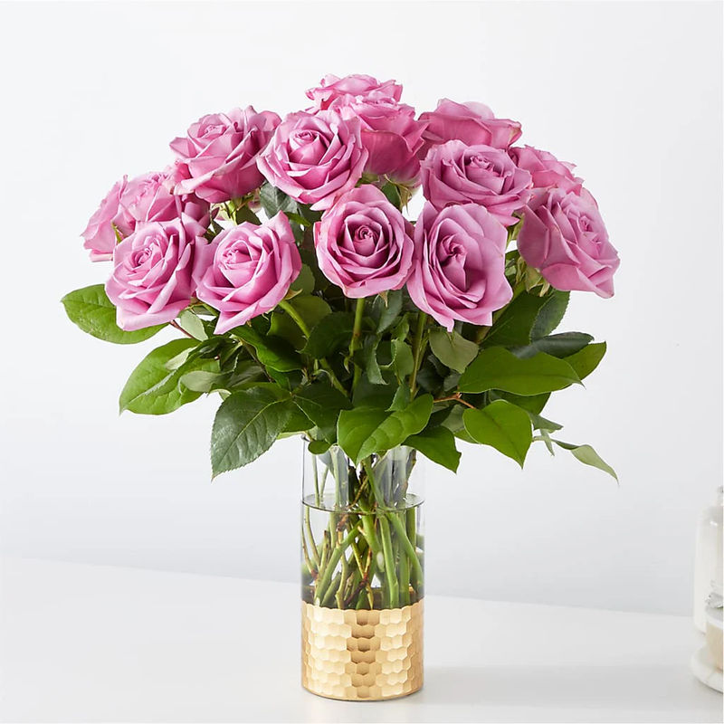 Secret Admirer Lavender Rose Bouquet - Style:Deluxe - 18 Lavender Roses