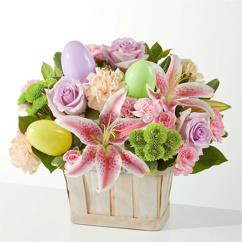 Eggcellent Blooms Basket - Style:Deluxe