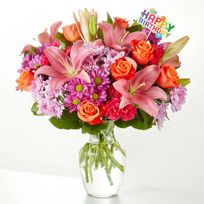 One and Only Bouquet & Happy Birthday Topper - Style:Exquisite