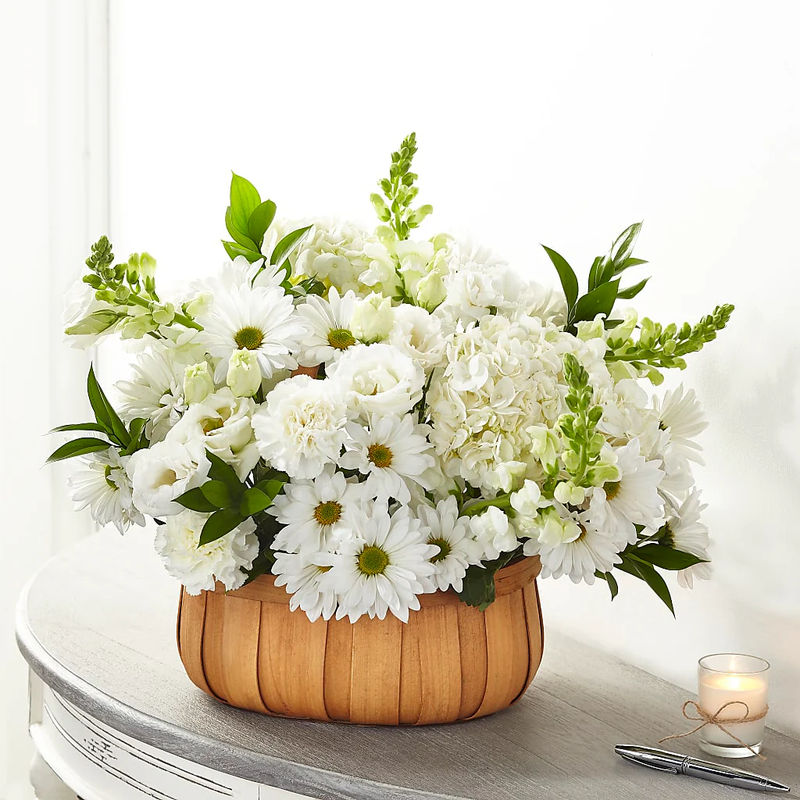 Pure Ivory Basket - Style:Deluxe