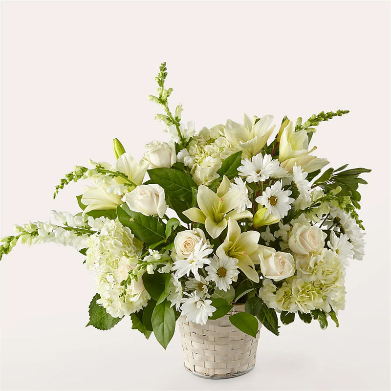 Ivory Elegance Floral Basket - Style:Premium