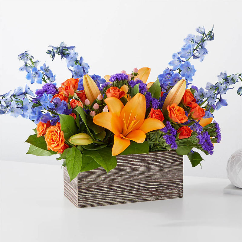 Radiant Citrus Box Bouquet - Style:Premium