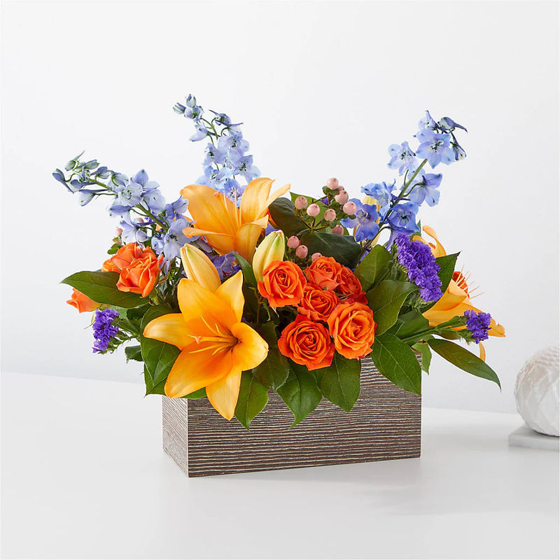 Radiant Citrus Box Bouquet - Style:Deluxe