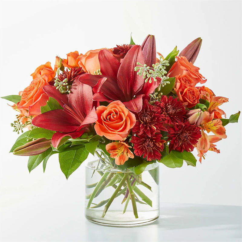 Crimson Leaves Bouquet - Style:Premium