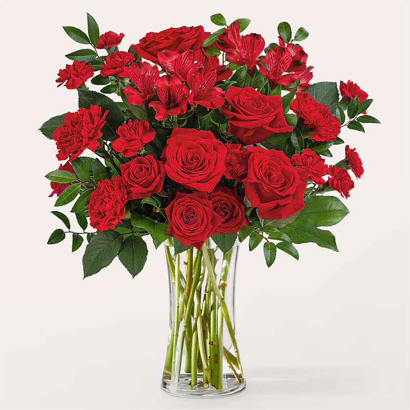 Brilliant Ruby Bouquet - Style:Deluxe