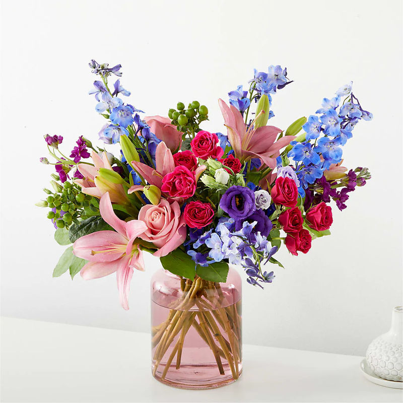 Breezy Meadows Bouquet - Style:Standard with Blush Vase