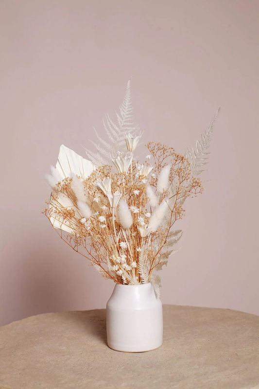 The Snow Bouquet in 4 Sizes - Size:Mini with Bud Vase Combo