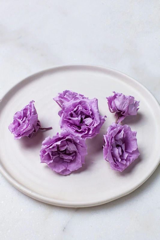 Lilac Majolica Rose Heads