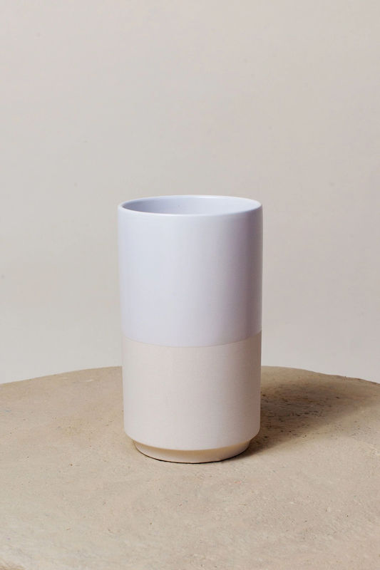 White & Beige Ceramic Vase