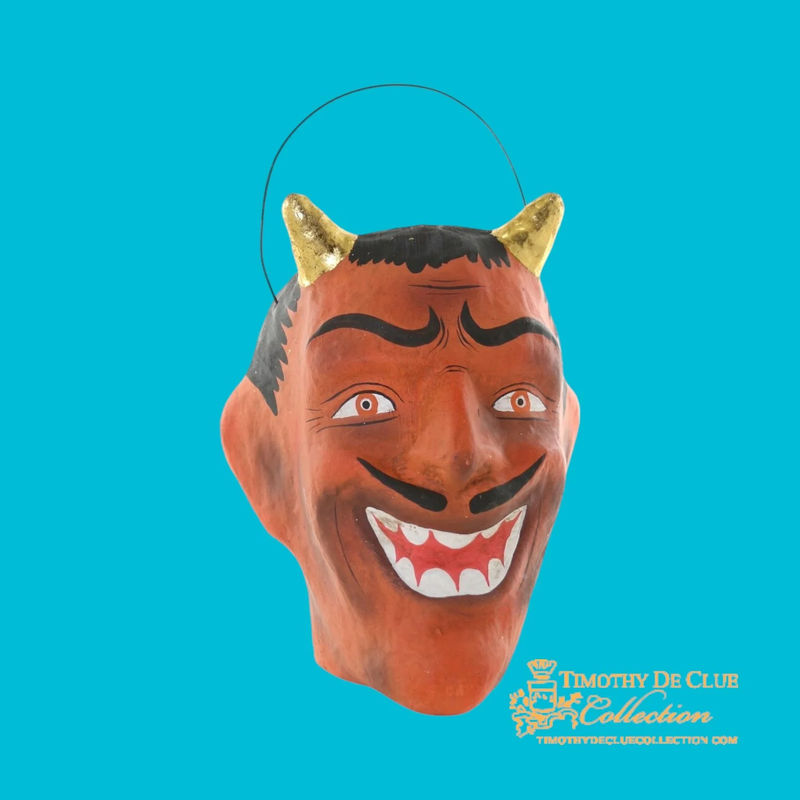 Cunning Devil Candy Bucket | Fall Halloween Decor Vintage Inspired Paper Mache