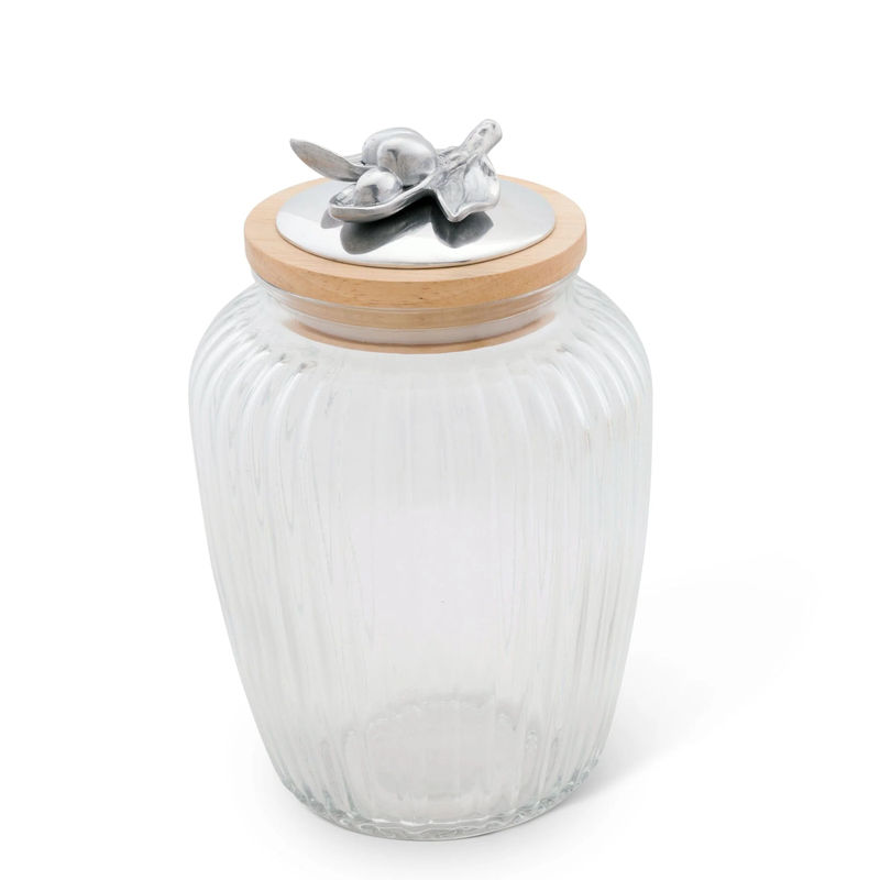 Olive Knob Glass Canisters - Size:Large  60 oz