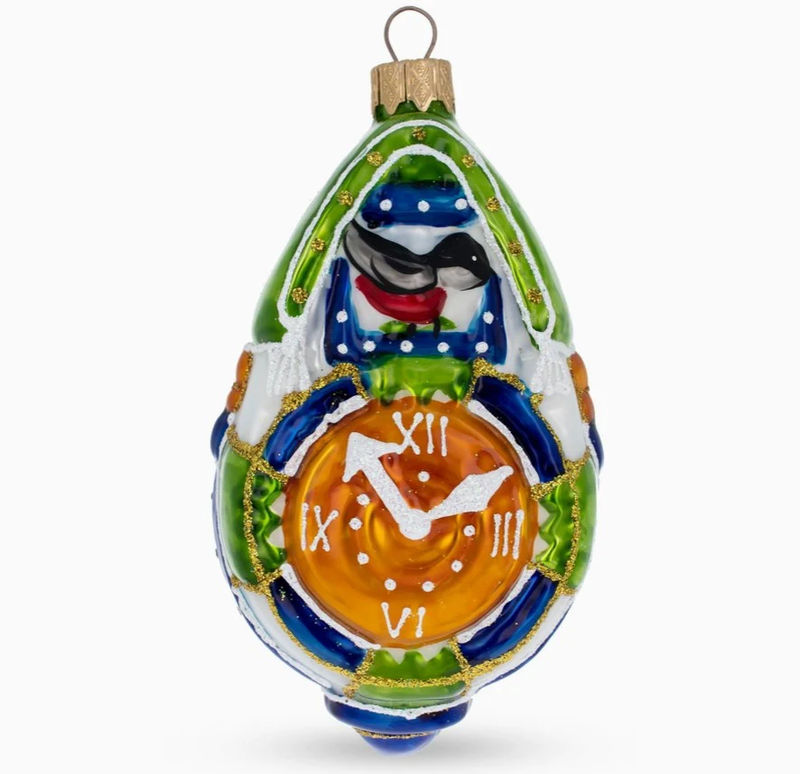 Cuckoo Clock- Hand Blown Glass Christmas Ornament | Made in Ukraine