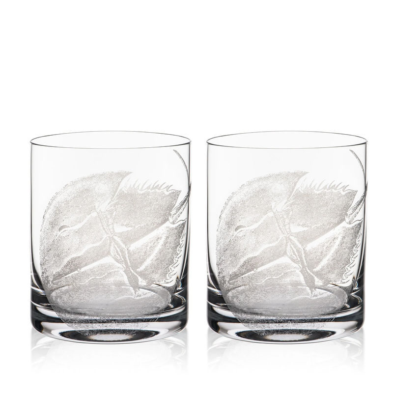 Horseshoe Crab Rocks Glasses, Set of 2