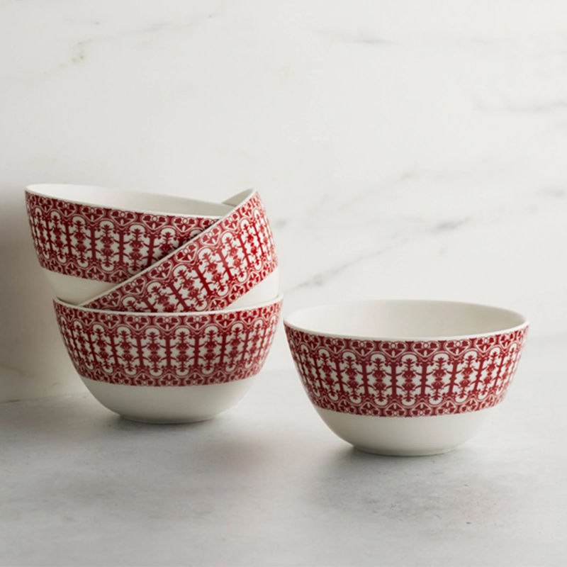 Casablanca Cereal Bowl - Size:Set of 4 - Color:Casablanca Crimson