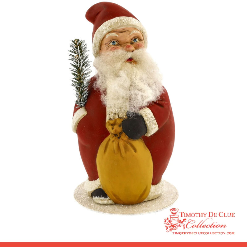 Chubby Santa Candy Container - German Paper Mache Christmas Collection