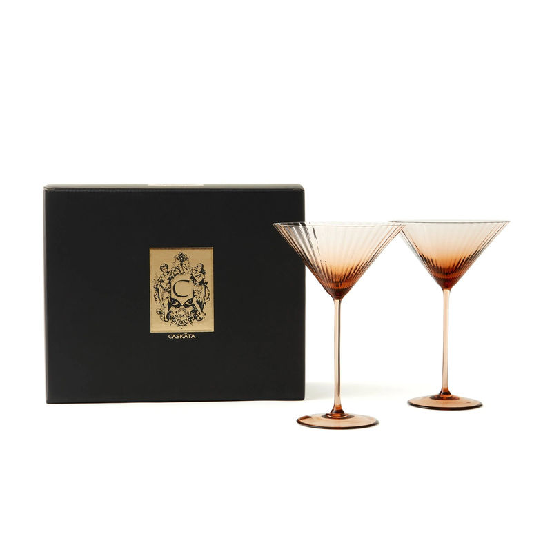 Quinn Martini Glasses, Set of 2 - Size:Set of 2 - Color:Amber