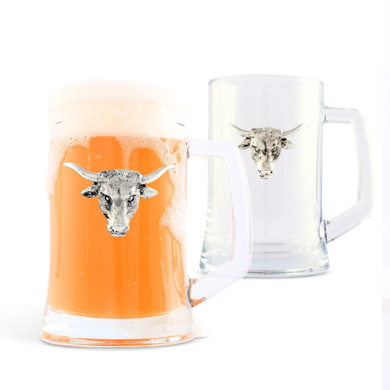 Longhorn Beer Mugs - Set of 2