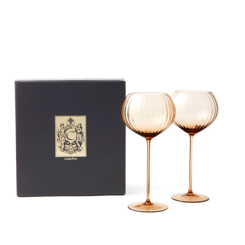 Quinn Red Wine Glasses, Set of 2 - Size:Set of 2 - Color:Amber