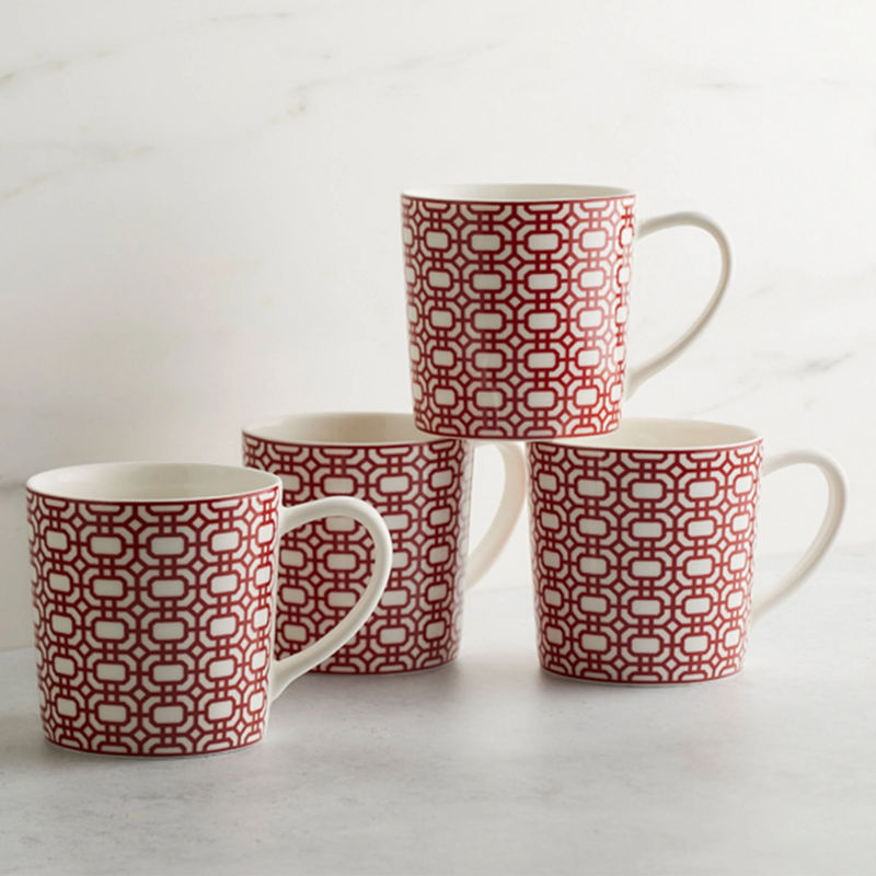 Newport Garden Gate Mug - Size:Set of 4 - Color:Garden Gate Crimson