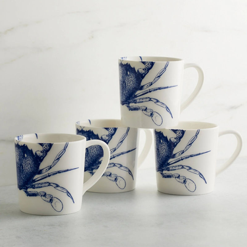 Crab Mug - Size:Set of 4 - Color:Crab Blue