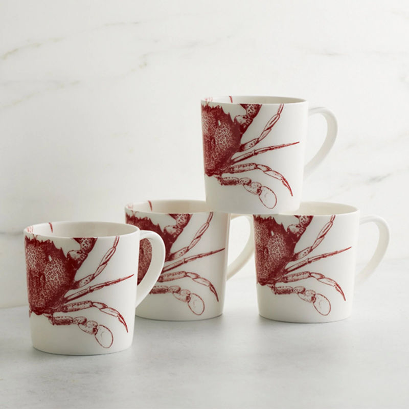 Crab Mug - Size:Set of 4 - Color:Crab Red