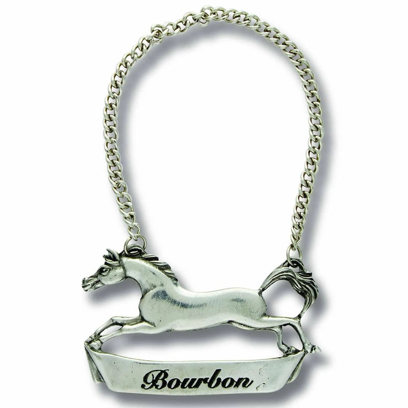 Pewter Galloping Steed Decanter Tags - Size:Bourbon