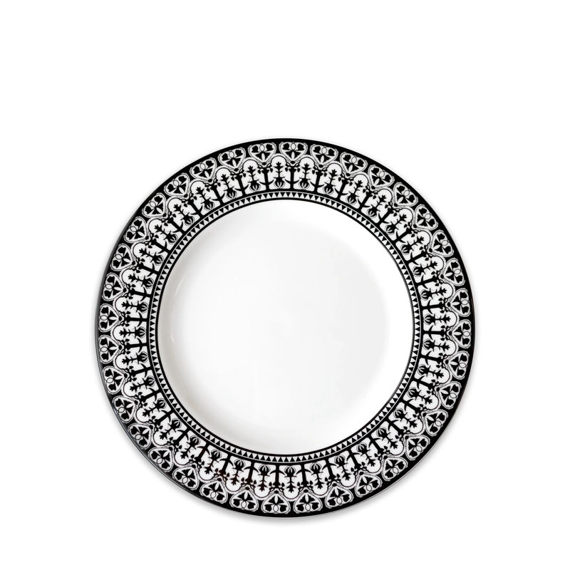 Casablanca Rimmed Salad Plate - Size:Single - Color:Casablanca Black