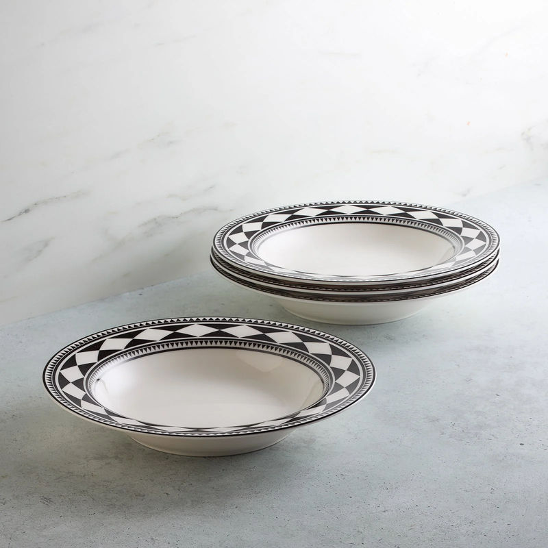 Fez Rimmed Soup Bowl - Size:Set of 4