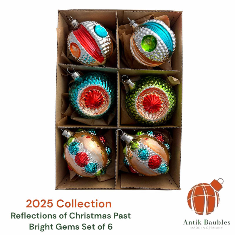 Bright Gems - Set of 6 | 2.25 in - Antik Baubles Christmas Ornament