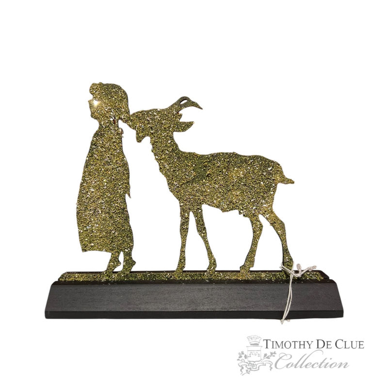 Goat Pulling Pigtails Glitter Silhouette - Timothy De Clue Exclusive Easter Decor