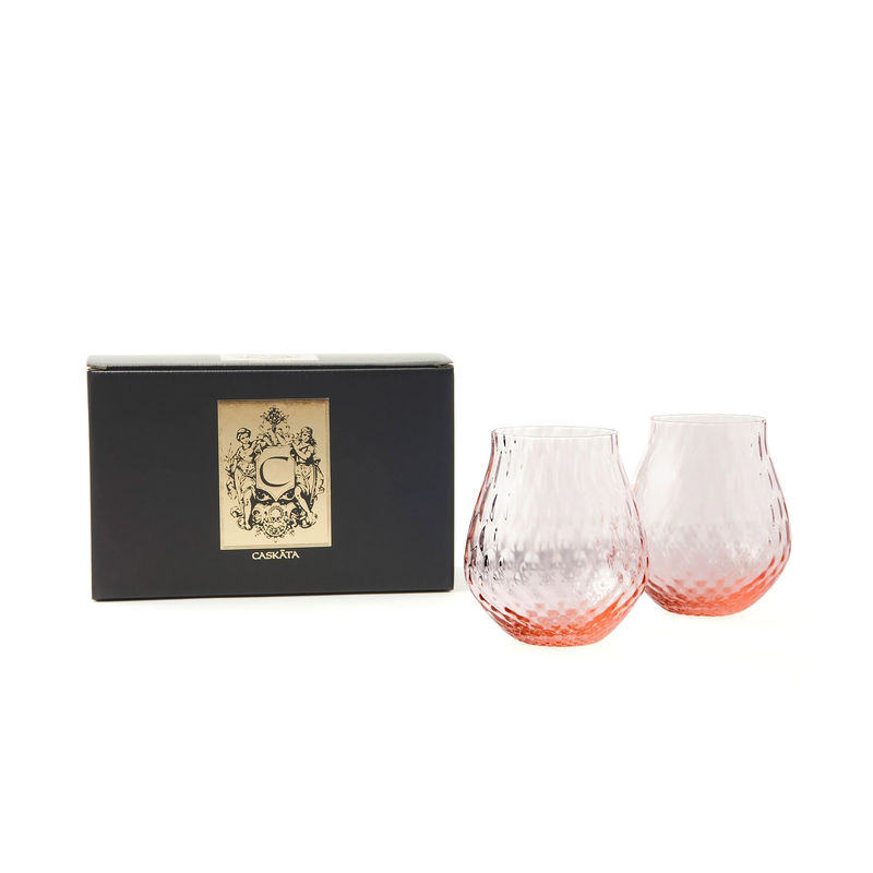 Phoebe Stemless Wine Glasses, Set of 2 - Size:Set of 2 - Color:Rose