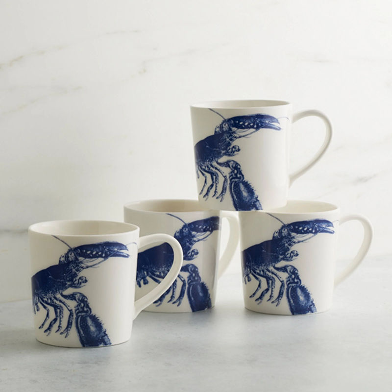 Lobster Mug - Size:Set of 4 - Color:Lobster Blue