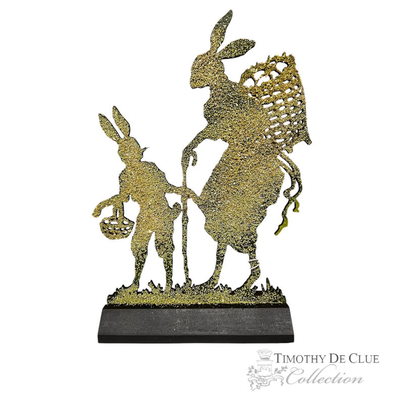 Gathering Eggs Right Glitter Silhouette - Timothy De Clue Exclusive Easter Decor