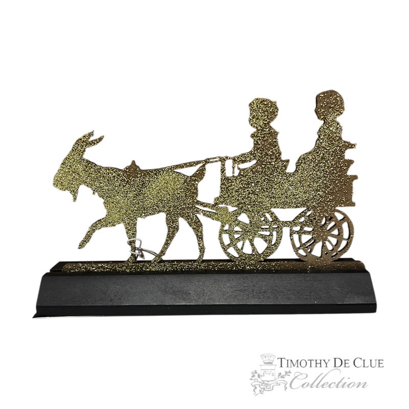 Goat Cart Left Glitter Silhouette - Timothy De Clue Exclusive Easter Decor
