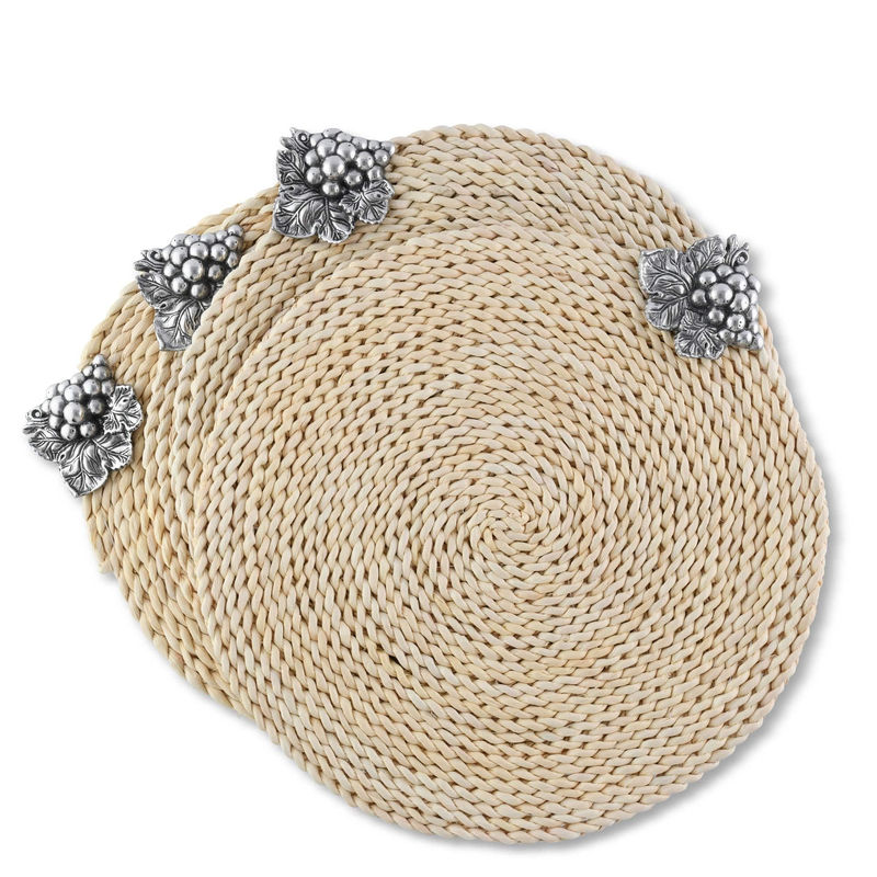 Grape Twisted Seagrass Placemats - set of 4