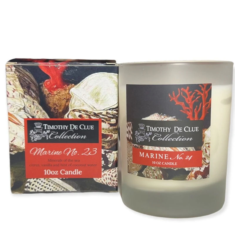 Marine Frosted 10oz Candle Exclusive Home Scent By Timothy De Clue Collection