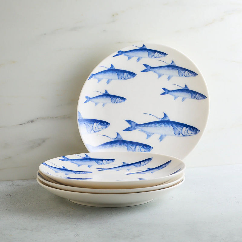 School of Fish Coupe Salad Plate - Size:Set of 4