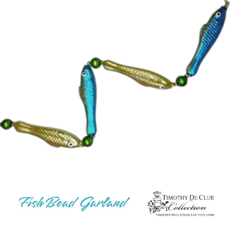 School of Fish Glass Bead Garland  | 6 feet - Timothy De Clue Exclusive Christmas