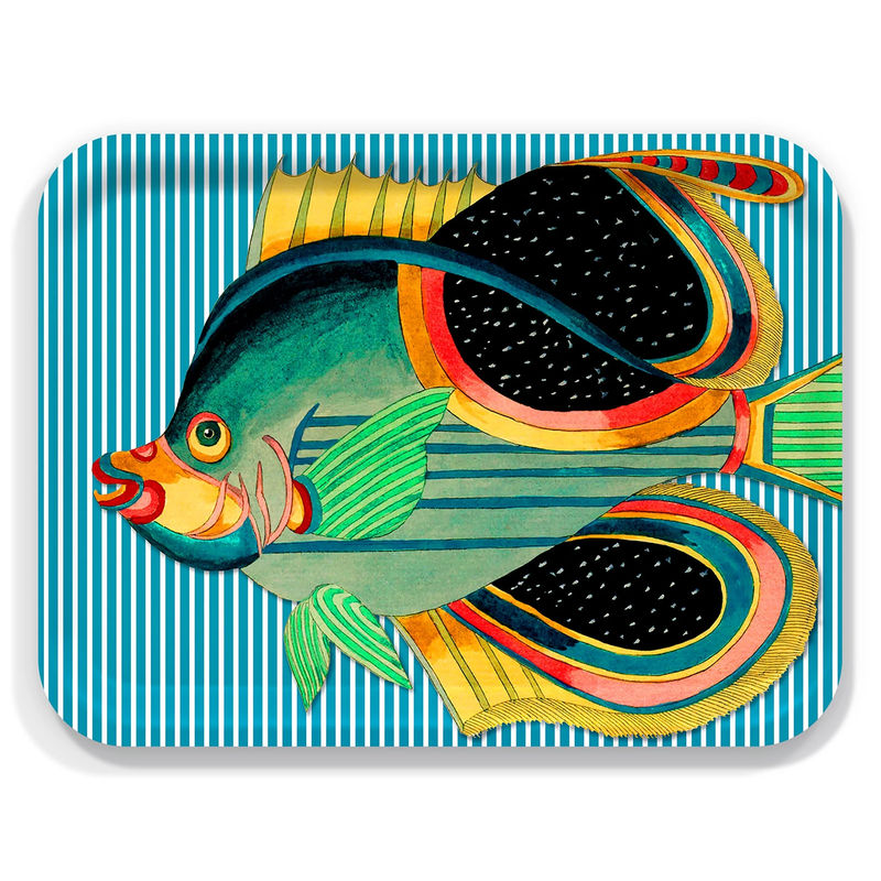 Party Fish Large Rectangular Birchwood Tray