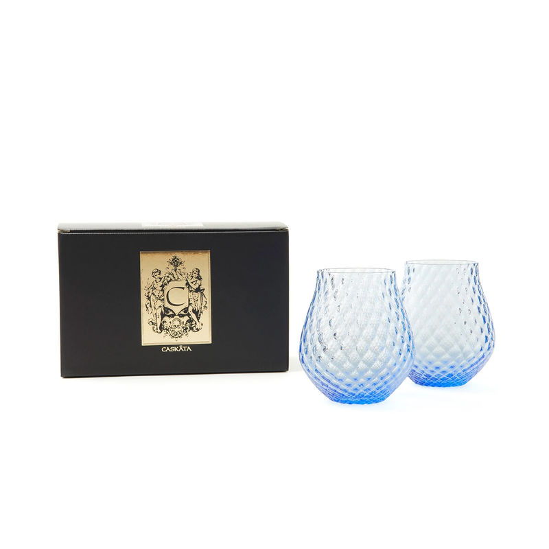 Phoebe Stemless Wine Glasses, Set of 2 - Size:Set of 2 - Color:Cobalt