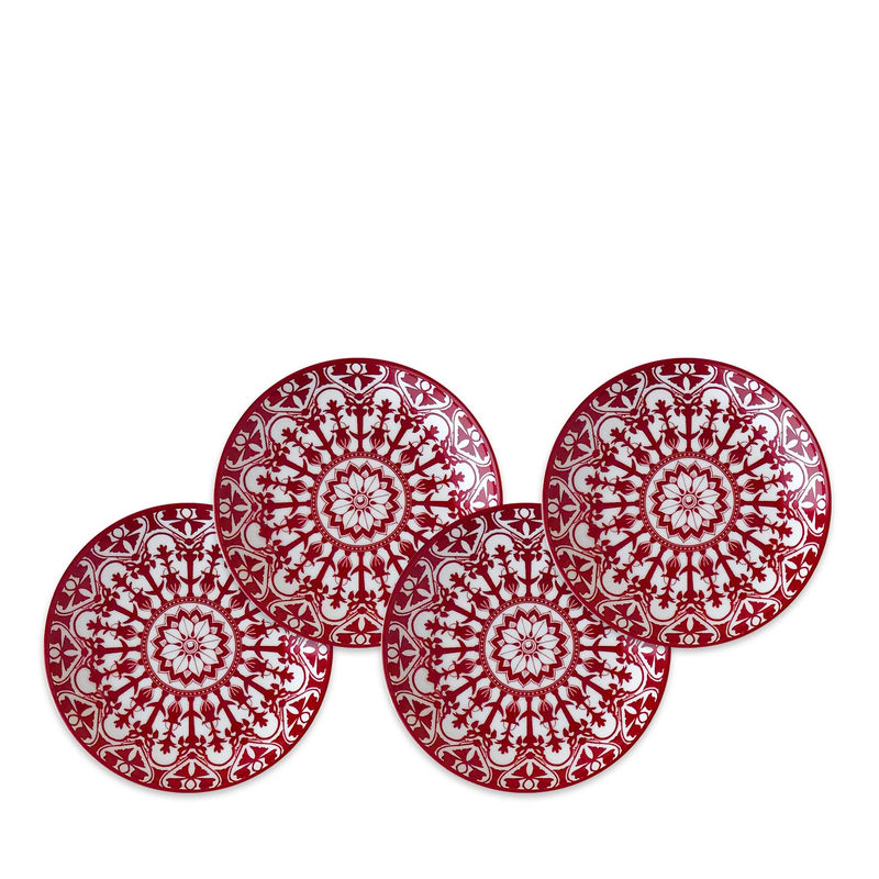 Casablanca Small Plates, Set of 4 - Size:Set of 4 - Color:Casablanca Crimson