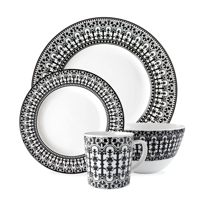 Casablanca 4-Piece Place Setting - Color:Casablanca Black