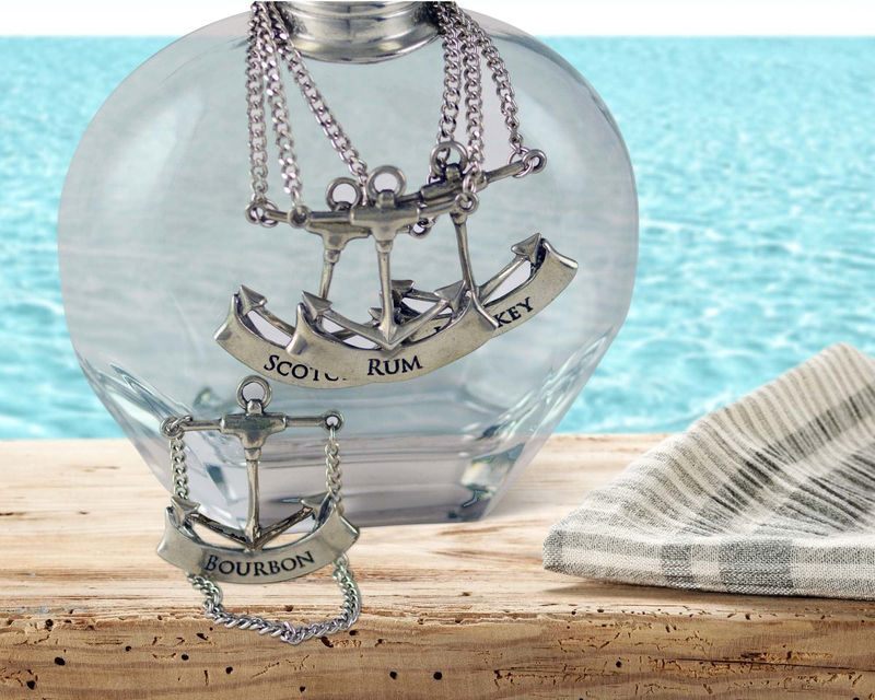 Pewter Anchor Decanter Tags - Size:Gin