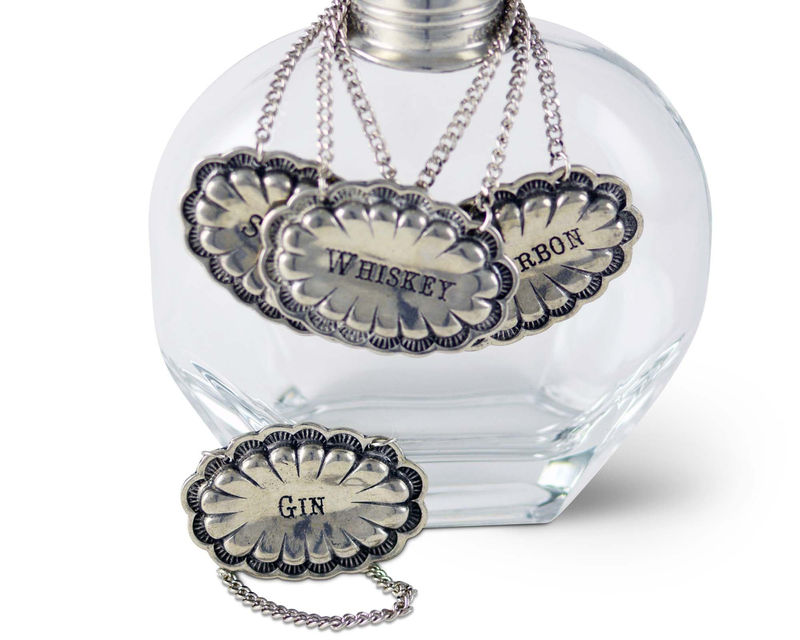 Pewter Western Decanter Tags - Size:Vodka