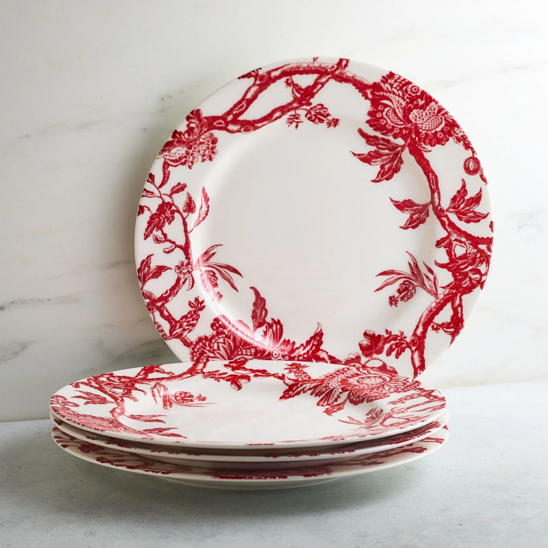 Arcadia Rimmed Dinner Plate - Size:Set of 4 - Color:Arcadia Crimson
