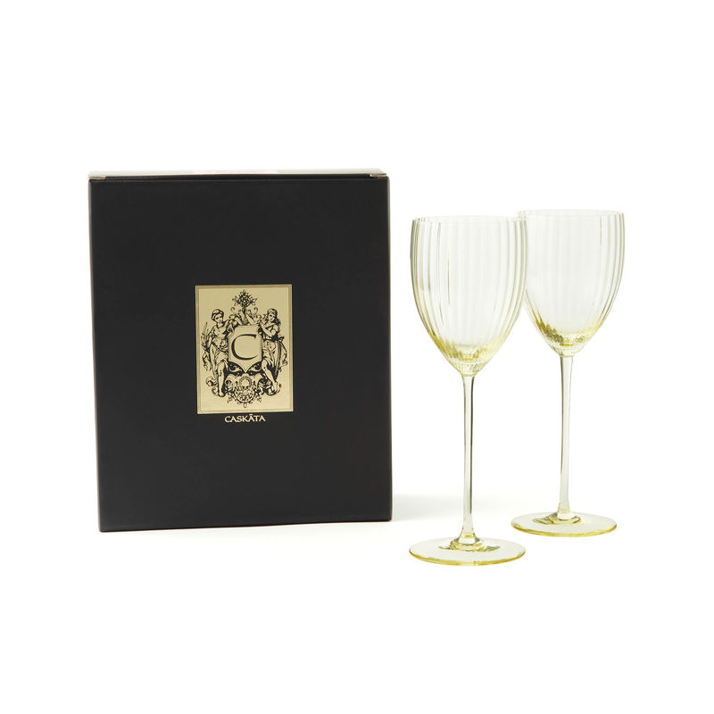 Quinn White Wine Glasses, Set of 2 - Size:Set of 2 - Color:Citrine