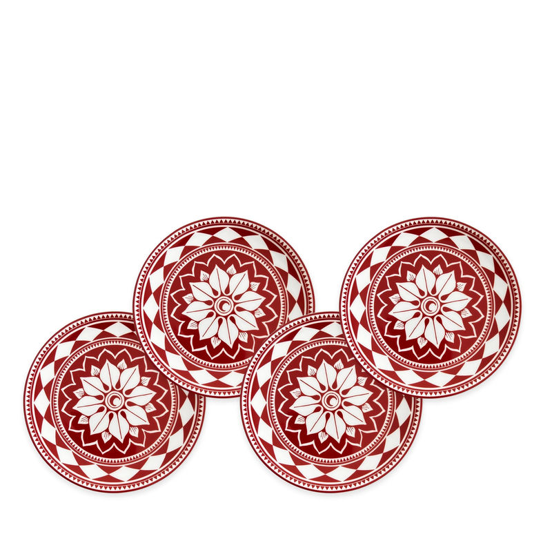 Fez Small Plates, Set of 4 - Size:Set of 4 - Color:Fez Crimson