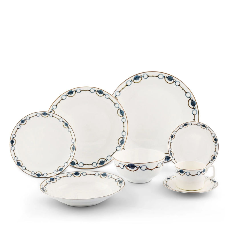 Bone China Amarillo Dinnerware 2 Person, 4 piece Set