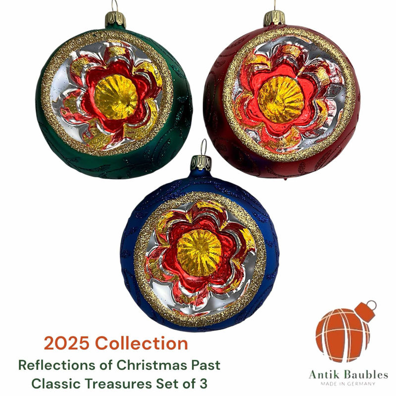 Classic Treasures Reflector- Set of 3  | 3.25 in - Antik Baubles Christmas Ornament