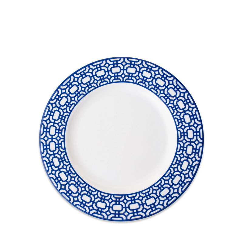 Newport Garden Gate Rimmed Salad Plate - Size:Single - Color:Garden Gate Blue